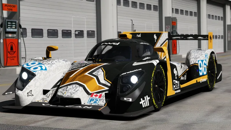 RWD Fenix P20-4 LMP2 prototype in blue and white livery on track