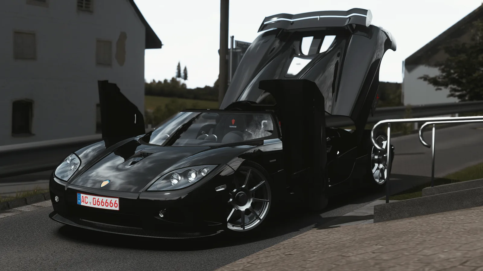 Silver Koenigsegg CCX on the road